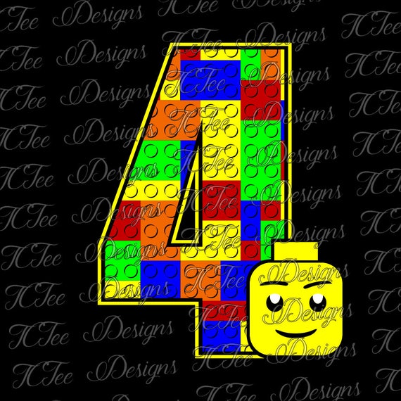 Download Lego 4 4th Birthday Lego Birthday SVG Design Download