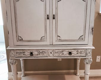 SOLD~Farmhouse, Cottage, or Coastal Refinished Cabinet