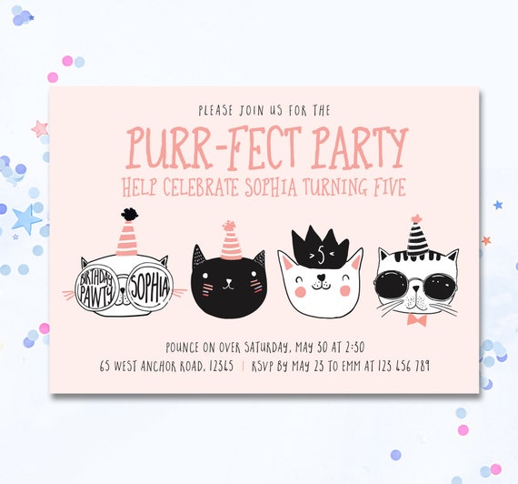 Kitten Party Invitations 9