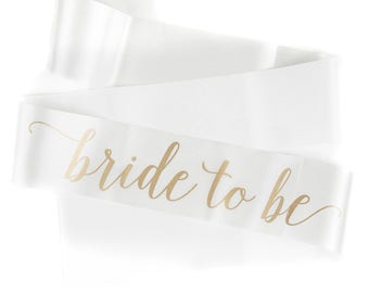 Bride to Be Sash - Bride Sash - Hen Party Sash - Bridal Shower Sash - Ivory Sash - Hen do Sash - Bride to be Gift