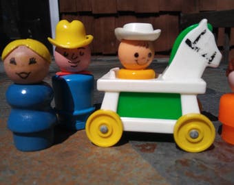 Vintage Fisher Price Family and Horse Rider
