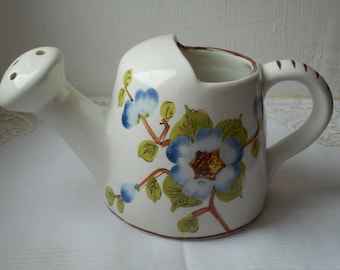 vintage Italian porcelain decorative watering can hand painted vase / ornament