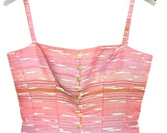 Griffith Gray for St. John 1990s Spaghetti Strap Shell Womens Vintage Blouses Fashion Designer Pink Tops Chic