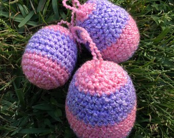 Crocheted Easter Eggs - Set of Three