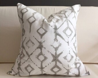 Pillow Cover, Gray Ikat Pillow Cover, ALEX