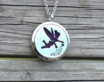 Tinkerbell Stainless Steel Necklace, Diffuser Necklace, Aromatherapy Necklace, Girls Necklace, Disney Necklace,