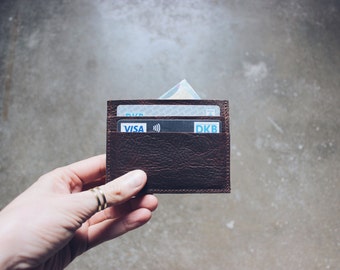 minimal leather credit card case, business card case, leather wallet, card holder