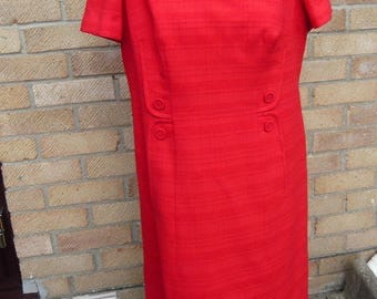 1960's Vintage Ladies Red Day Dress