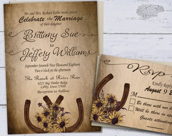 Sunflower Country Wedding Invitations Printable Rustic Summer Western Invites Sunflower Country Wedding Invitations Printable Rustic Summer Western Invites