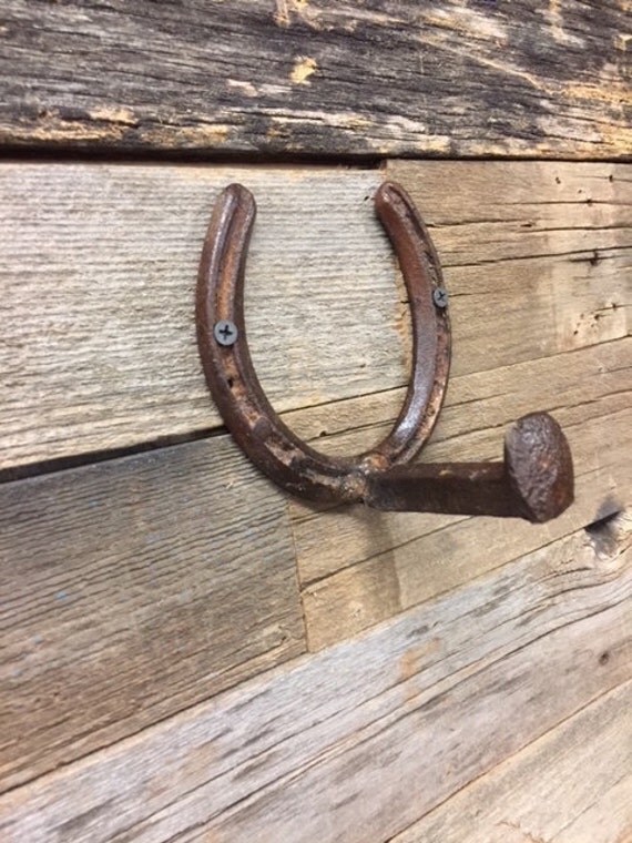 Rustic Metal Wall Hook made from reclaimed horse shoe