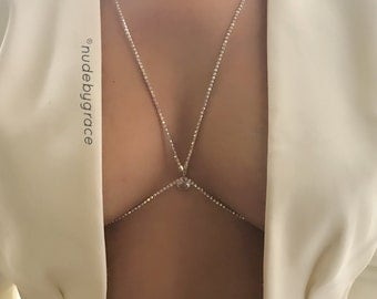 15% off, AB crystal bralette, bralette jewelry, bikini body jewelry, crystal bra, bralette chain, harness bralette, body chain, bralette