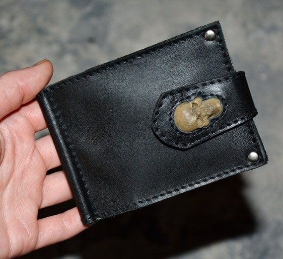 Biker wallet Mens wallet Leather wallet Skull wallet