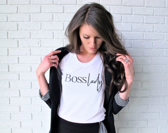 VACATION SALE: Boss Lady Tee // Boss Lady Shirt // White Boss Lady T-Shirt // Motivational Tee // Inspirational Shirt // Girl Boss Tee