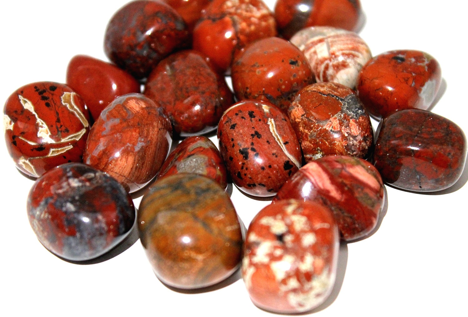 Poppy Jasper Tumbled Crystal Healing Reiki Stone Base