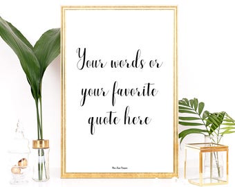 Custom poster, Printable wall, Poster quote, Inspirational quote, Motivational print, Typography quote, Black & white, Wall art decor