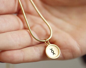 Gold Disc Necklace | Thin Gold Choker | Kisses Necklace | Symbolic Necklace | Tattoo Necklace | Wax Seal Necklace | Necklace Choker Thin