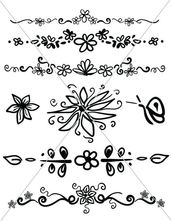 Download SVG Hippie Flowers Digital Clipart Images Floral Graphics