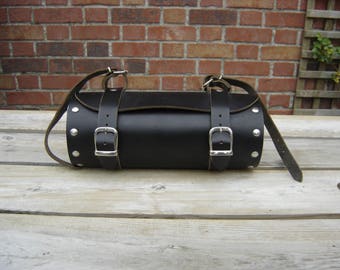 Sacoche cuir moto. Motorcycle bag. Vintage. France