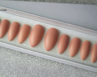Nude stiletto nails, Acrylic Nails, Nail art, Nails, Matte nails, False nails, Pointy nails, Fake nails, press on nails, Glue on Nails