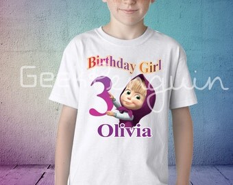 Masha and Bear shirt, Masha and the bear, Birthday Shirt, Family Matching Birthday Shirt,