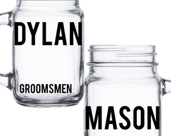 2 GROOMSMEN Gift, Mason Jar Cup, Personalized Mason Jar, Best Man Gift, Personalized Groomsmen Mugs, Personalized Groom Gift