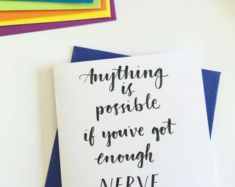 Handwritten Motivational/Good Luck Card