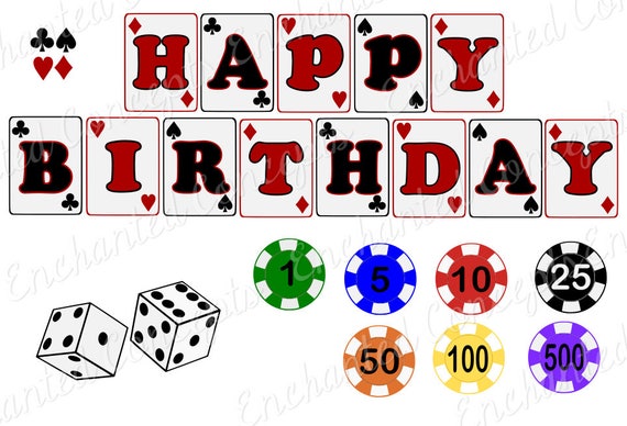 Download Poker SVG bundle Birthday Banner SVG Dice Cutting Files