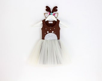 Kids Costume, Deer Costume, Girls Dress Up, Kids Halloween Costume, Girls Costumes, Toddler Costume, Children Costume, Tutu Costume