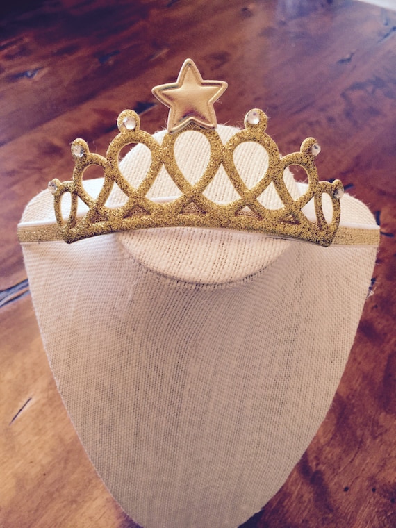 Princess crown, birthday party crown, first birthday crown, gold crown baby headband, princess party, crown headband, princess headband