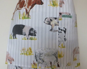 Ladies half apron with attached tea towel - Barista style