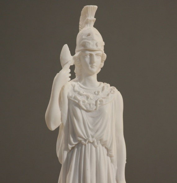 Goddess of Wisdom Athena Minerva Alabaster Statue Figure