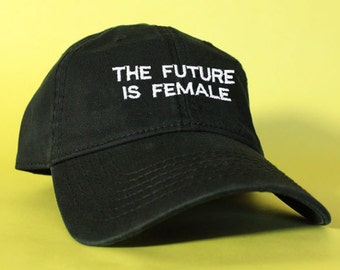 The Future Is Female Black Pink White Dad Hat Dad Cap Baseball Hat Baseball Cap Embroidered Strap Back Adjustable Cotton