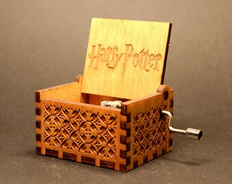 Engraved Wooden Music Box - Harry Potter Theme