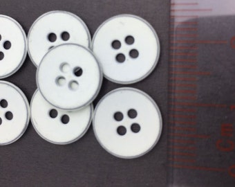 18L(Diameter 11mm) 4 hole Metal Sew On Button, White Color (25 Pcs)