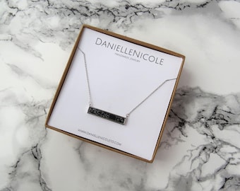 Marble Bar Necklace, Black Marble Pendant, Pendant Necklace, Dainty Necklace, Simple Necklace, Everyday Jewelry, Layering Necklace, Bohemian