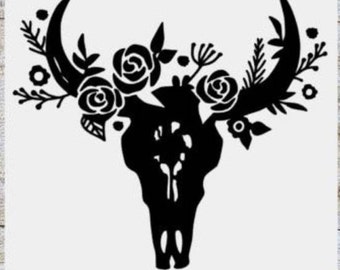 Boho Cow Skull Decal