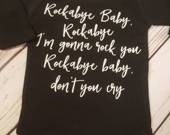 Baby Clothes, Rockabye Baby Bodysuit, Infant Top, Newborn Shirts
