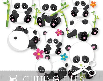 Panda cutting files, svg, dxf, pdf, eps included - Panda party cutting files for cricut and cameo - Cutting Files SVG - CT960