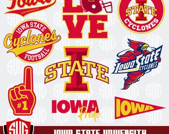 Iowa State University monogram svg, Iowa State Silhouette Studio,Iowa State University Cricut, Screen Printing, Cameo, Logo_15