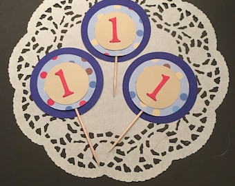 12 Number Cupcake Toppers