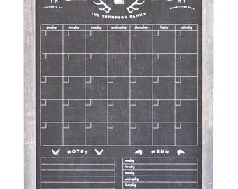 Chalkboard Calendar Printable-Chalkboard Dry Erase-Cutomizable