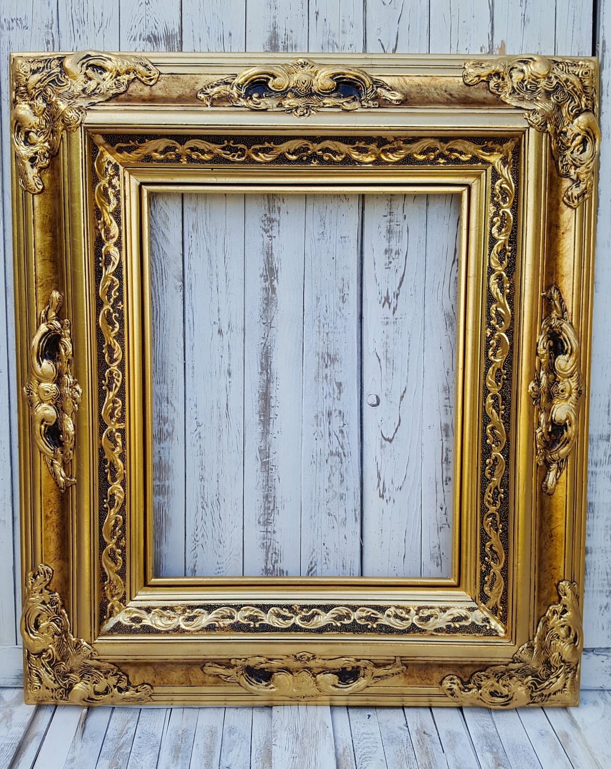 Baroque Victorian Style Frame antique gold wedding
