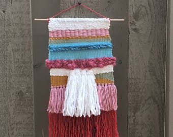 Woven Tapestry-blue and pink