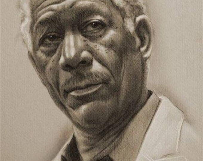 Framed Morgan Freeman Print 11x17 Black Slim