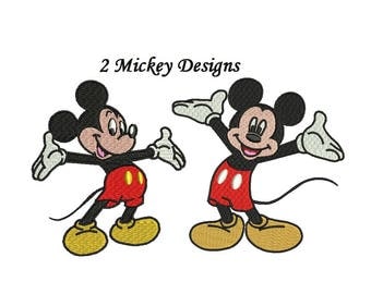 Mickey Mouse Embroidery Design - 2 designs 3,4,5,6 inch each figure - Mickey Mouse Embroidery INSTANT DOWNLOAD