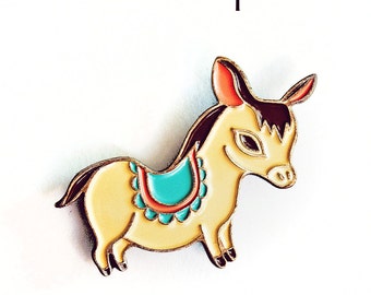 DONKEY Enamel Pin, Donkey Pin Brooch - Boygirlparty Pins - Enamel Pin Cute Enamel Pin - burro pin, mexican folk art, farm animals farm gifts