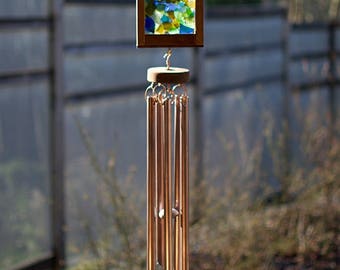 Wind Chime Sea Glass Kaleidoscope Suncatcher Windchimes Large Copper Chimes