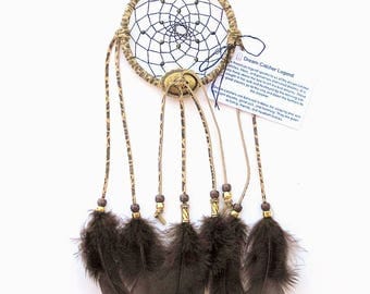 Leopard Print Dream Catcher, Turkey Flat Feathers