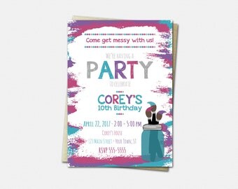 Art Party Invitations - Art Birthday Party Invitations - Art Birthday Invitations - Art Invitations