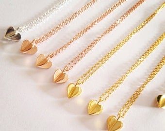 Sterling Silver or Gold plated Sweet Heart Pendant & Chain